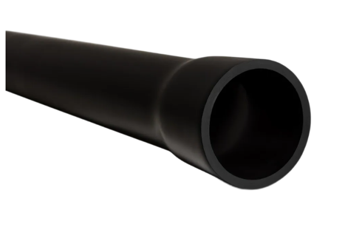 Rura przyłączeniowa sztywna UV z kielichem RPS-UV-M 110/4 450N, RHDPE, gładka, czarna (3m/50szt) BE | 11006 TT Plast