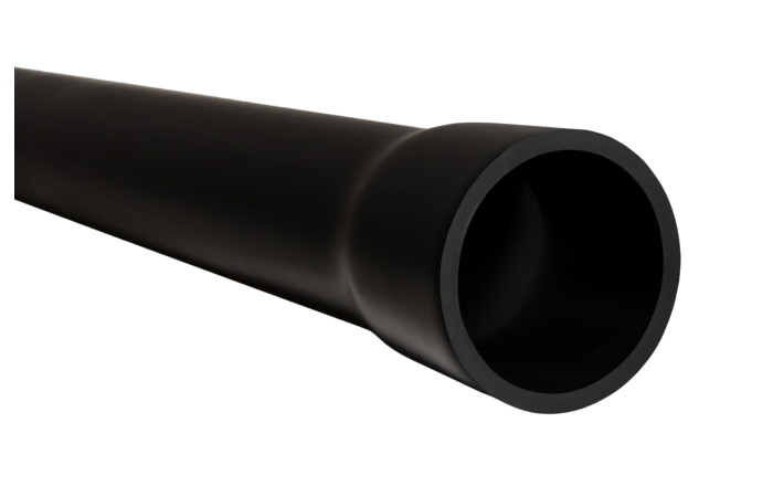 Rura osłon gładka przepustowa z kielichem ROS-Zł-M 110/5,0 450N RHDPE sztywna,czarna(6m/48szt) | 11182 TT Plast