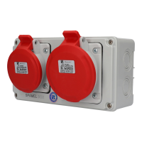 Rozdzielnica budowlana, gniazdowa 5x32A 5x16A INA=32A IP54 SB-002005-S0040-54 | SB-002005-S0040-54 Spamel