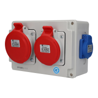 Rozdzielnica budowlana, gniazdowa 5x32A 5x16A 2x2P+PE(2x3x16A) INA=32A IP54 SB-004005-S0060-54 | SB-004005-S0060-54 Spamel