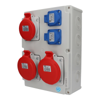 Rozdzielnica budowlana, gniazdowa 3x5x16A 2x2P+PE(2x2x16A) INA=16A IP54 SB-008005-S0020-54 | SB-008005-S0020-54 Spamel