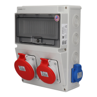 Rozdzielnica budowlana bez zabezpieczeń bezpiec 5x32A 5x16A 2x2P+PE(2x3x16A) INA=32A IP54 SB-103505- | SB-103505-S0060-54 Spamel