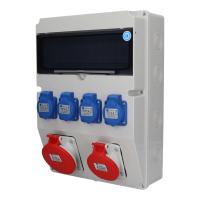 Rozdzielnica budowlana bez zabezpieczeń, bezp 5x32A 2x5x16A 2x2P+PE(2x3x16A) INA=32A IP54 SB-129206- | SB-129206-S0050-54 Spamel