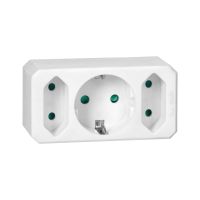 Rozgałęźnik 1x2P+Z (Schuko), 2x2P/II, biały | OR-AE-13250(GS) Orno
