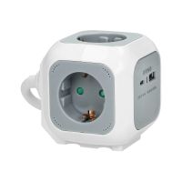 Przedłużacz 4x2P+Z (Schuko), ładowarka USB A+C, Quick charge, 1,4m H05VV-F 3x1,5mm2, szary | OR-AE-13247(GS)/G Orno