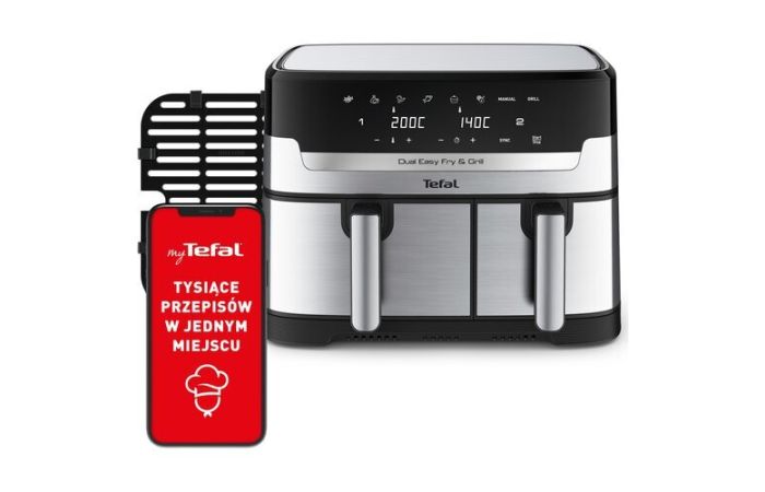 Frytkownica beztłuszczowa TEFAL Dual Easy Fry & Grill EY905D10 Air Fryer | WEG-1949897 Produkty Marketingowe