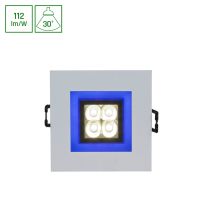 Oprawa FIALE 4LED 4x1W 30st 230V SQUARE z ramką niebieską CW oczka LED | SLI021017CW_BLUE Wojnarowscy