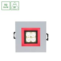 Oprawa FIALE 4LED 4x1W 30st 230V SQUARE z ramką czerwoną CW oczka LED | SLI021017CW_RED Wojnarowscy