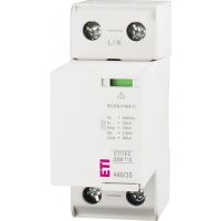 Ogranicznik przepięć, iskiernik Iimp=35kA, do sieci IT, ETITEC GSM T12 440/35 1+0, typ T1+T2 (B+C) | 002440716 Eti