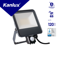 Naświetlacz LED z czujnikiem ruchu IQ FL-30W-NW-SE 4000K 3450lm IP65 czarny 5 lat Gwar. | 33887 Kanlux