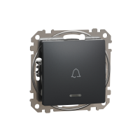 Przycisk ""dzwonek"" z podświetleniem czarny antracyt, Sedna Design | SDD114131L Schneider Electric