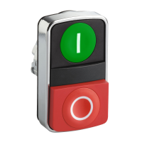 Napęd przycisku zielony kryty czerwony wystajacy dwuklawiszowy Fi 22 z oznaczeniem, Harmony XB4 | ZB4BL7341 Schneider Electric