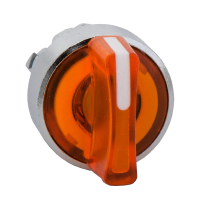 Główka przełącznika 3 pozycyjnego z samopowrotem LED pomarańczowa metalowa Harmony XB4 | ZB4BK1553 Schneider Electric
