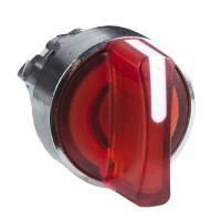 Główka przełącznika 2 pozycyjnego LED czerwona metalowa Harmony XB4 | ZB4BK1243 Schneider Electric