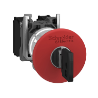 Przycisk Harmony XB4 czerwony przycisk bezpieczeństwa fi 22 grzybkowy fi 40 odryglowanie kluczem ATE | XB4BS9445EX Schneider Electric