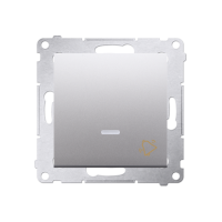 Przycisk „dzwonek” z podświetleniem LED, 10AX, szybkozłącza, srebrny mat DD1L.01/43 Simon 54 | DD1L.01/43 Kontakt Simon