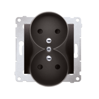 Gniazdo wtyczkowe podwójne z/u z przesłoną 16A zac. śrubowe, antracyt DGZ2MZN.01/48 Simon 54 Nature | DGZ2MZN.01/48 Kontakt Simon