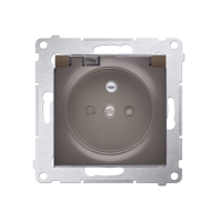 Gniazdo wtyczkowe IP44 z uszczelką 16A zac. śrubowe klapka transp. brąz mat DGZ1BZ.01/46A Simon 54 | DGZ1BZ.01/46A Kontakt Simon