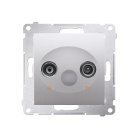 Gniazdo antenowe R-TV końcowe separowane (moduł) tłum.1dB, srebrny mat DAK.01/43 Simon 54 | DAK.01/43 Kontakt Simon