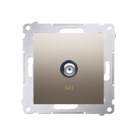 Gniazdo antenowe SAT pojedyncze, do instalacji indywidualnych, złoty mat DASF1.01/44 Simon 54 | DASF1.01/44 Kontakt Simon
