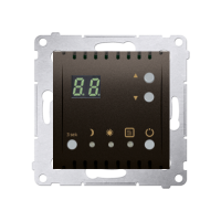 Regulator temperatury z wyświetlaczem z czujnikiem wewnętrznym (moduł) 16(2) A, 230V, brąz mat | DTRNW.01/46 Kontakt Simon