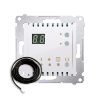 Regulator temperatury z wyświetlaczem z czujnikiem zewnętrznym (moduł) 16(2) A, 230V, biały | DTRNSZ.01/11 Kontakt Simon