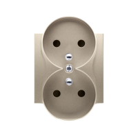 Pokrywa gniazda podwójnego z przesłonami do ramek NATURE, złoty mat DGZ2MZNP/44 Simon 54 | DGZ2MZNP/44 Kontakt Simon