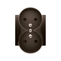 Pokrywa gniazda podwójnego z przesłonami do ramek NATURE, brąz mat DGZ2MZNP/46 Simon 54 | DGZ2MZNP/46 Kontakt Simon