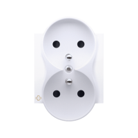 Pokrywa gniazda podwójnego z przesłonami do ramek PREMIUM, antybakteryjny biały DGZ2MZP/AB11 | DGZ2MZP/AB11 Kontakt Simon