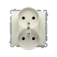Gniazdo wtyczkowe podwójne z/u, 16A, zaciski śrubowe, beż BMGZ2M.01/12 Simon Basic | BMGZ2M.01/12 Kontakt Simon