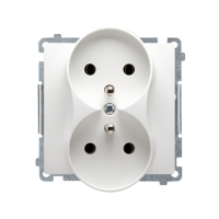Gniazdo wtyczkowe podwójne z/u z przesłoną torów,16A, zac śrubowe, biały BMGZ2MZ.01/11 Simon Basic | BMGZ2MZ.01/11 Kontakt Simon