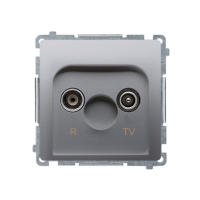 Gniazdo antenowe R-TV końcowe, separowane (moduł) srebrny mat BMZAR1/1.01/43 Simon Basic | BMZAR1/1.01/43 Kontakt Simon