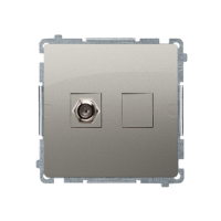 Gniazdo antenowe typu F pojedyncze (moduł), satynowy BMAF1.01/29 Simon Basic | BMAF1.01/29 Kontakt Simon