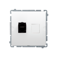 Gniazdo komputerowe RJ45, kat. 6, pojedyncze z osłoną przeciwkurzową, biały BM61.01/11 Simon Basic | BM61.01/11 Kontakt Simon