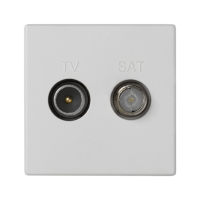 Gniazdo antenowe K45 TV-SAT, częstotliwość 5-2400MHz 2dB, czysta biel, K130A/9 K130A/9 Simon Connect | K130A/9 Kontakt Simon