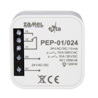 Przekaźnik elektromagnetyczny dopuszkowy 24VAC/DC, 10A TYP: PEP-01/024 | EXT10000257 Zamel