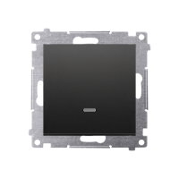 Łącznik jednobiegunowy z podświetleniem LED (moduł) 10AX, 250V~, szybkozłącza, czarny mat, Simon 54 | DW1L.01/49 Kontakt Simon