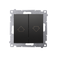 Przycisk roletowy do sterow. roletą z wielu miejsc 10AX, 250V, zaciski śrubowe, czarny mat, Simon 54 | DZP1W.01/49 Kontakt Simon