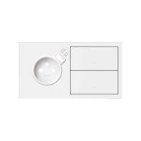 Panel 2-krotny: 1 gniazdo z 1 zintegr ładow USB SmartCharge 2,1 A + 2 klawisze biały mat Simon 100 | 10020230-230 Kontakt Simon