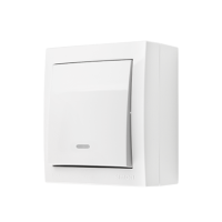 Łącznik jednobiegunowy IP44 z podświetleniem 10AX 250V zaciski śrubowe biały Aquaclick | ACW1L/11 Kontakt Simon