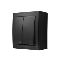 Łącznik schodowy podwójny IP44 10AX 250V zaciski śrubowe czarny Aquaclick | ACW6/2/49 Kontakt Simon