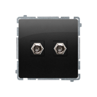 Gniazdo antenowe typu "F" podwójne (moduł), czarny Simon Basic | BMAF2.01/49 Kontakt Simon