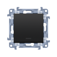 Łącznik uniwersalny-schodowy bez piktogramu z podśw.LED 10AX, 250V, zac.śrubowe, czarny Simon 10 | CW6L.01/X/49 Kontakt Simon