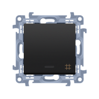 Łącznik krzyżowy z podświetleniem LED (moduł) 10AX, 250V, zaciski śrubowe, czarny Simon 10 | CW7L.01/49 Kontakt Simon