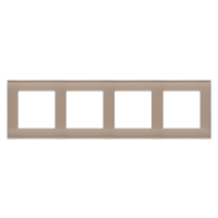 Ramka 4-krotna Nature, Szkło mrożone beżowe Simon 55 | TRN4/172 Kontakt Simon