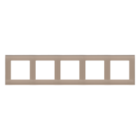 Ramka 5-krotna Nature, Szkło mrożone beżowe Simon 55 | TRN5/172 Kontakt Simon