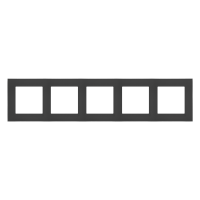 Ramka 5-krotna Nature, Szkło mrożone czarne Simon 55 | TRN5/179 Kontakt Simon