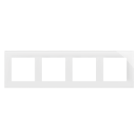 Ramka 4-krotna Nature, Szkło classic białe Simon 55 | TRN4/181 Kontakt Simon