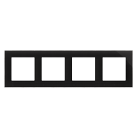 Ramka 4-krotna Nature, Szkło classic czarne Simon 55 | TRN4/182 Kontakt Simon