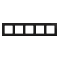 Ramka 5-krotna Nature, Szkło classic czarne Simon 55 | TRN5/182 Kontakt Simon